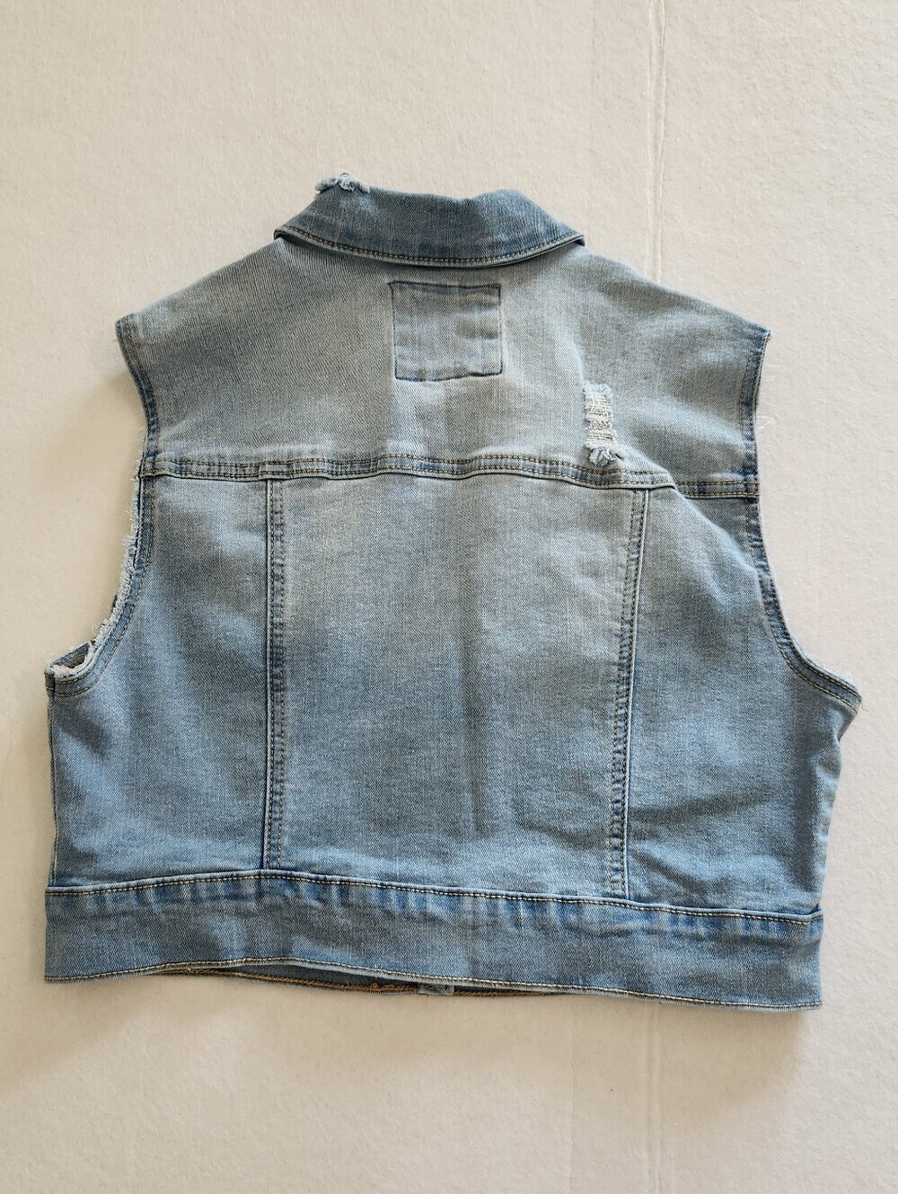Wax Jean Light Blue Denim Vest Size Medium - Picture 3 of 7